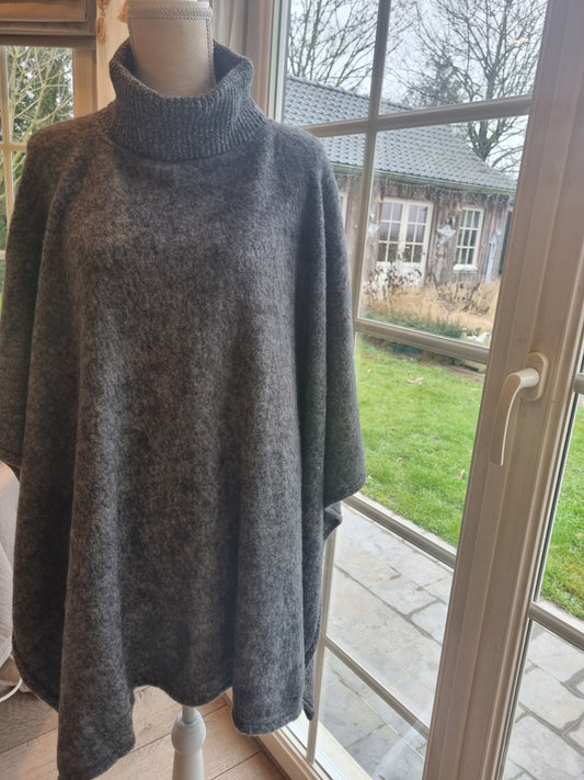 Poncho taille unique gris